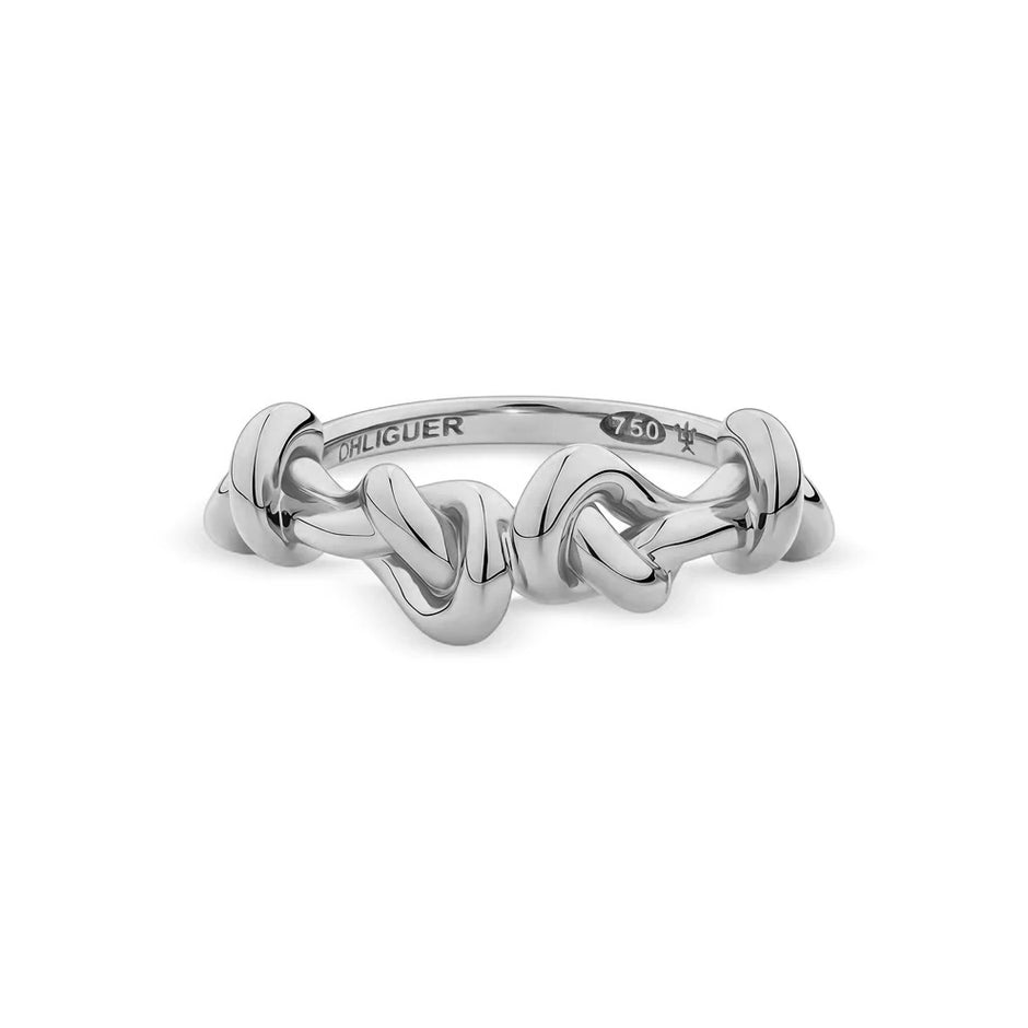 Quad Knot Ring in 18ct White Gold