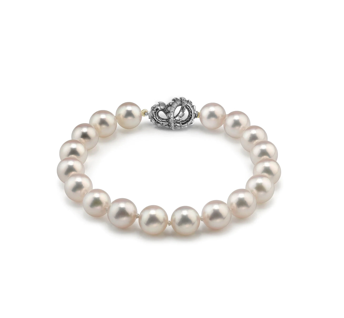 Lover's Croc Tail Cuff with South Sea Pearls in 18ct White Gold