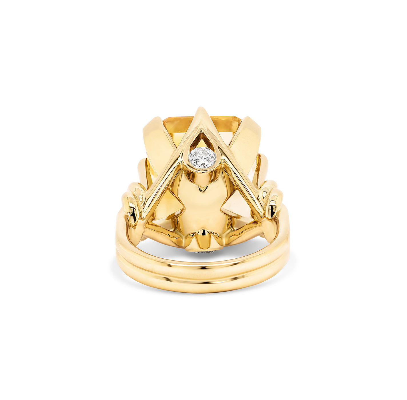 10ct Forget Me Knot Ring with Golden Citrine and diamonds