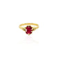Oval Cut Ruby in  Reef Knot ring in 18ct Yellow Gold