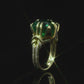 10ct Reef Knot Emerald ring with diamonds