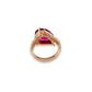 One of a Kind Croc Tail Ring with 4ct Pear Cut Rubelite in 18ct Rose Gold