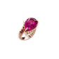 One of a Kind Croc Tail Ring with 4ct Pear Cut Rubelite in 18ct Rose Gold