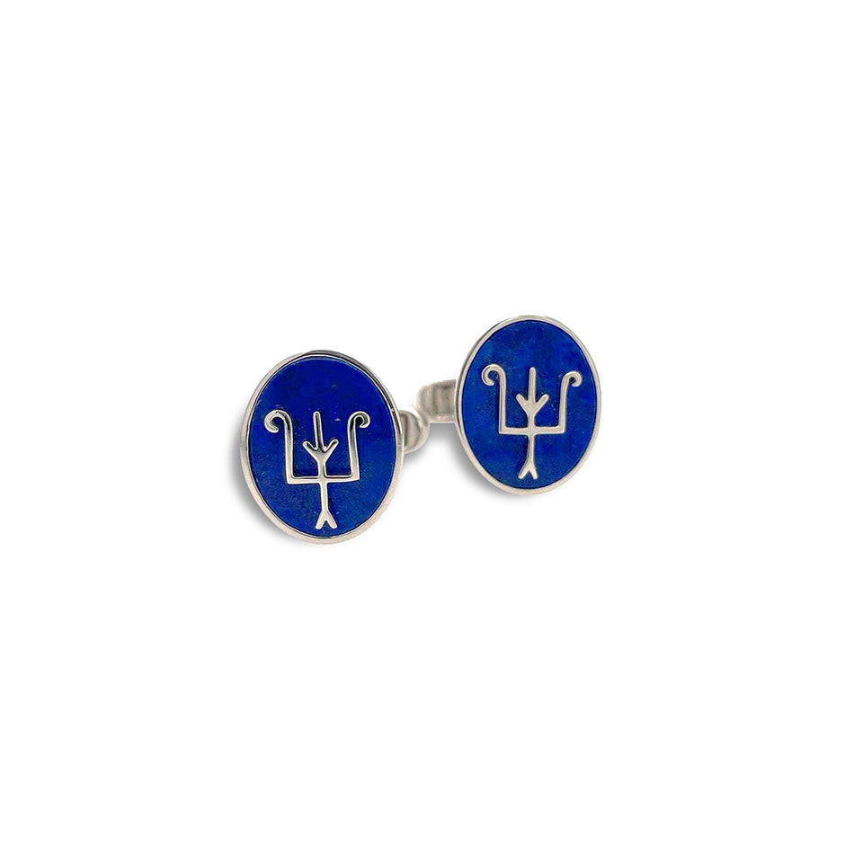Namesake Cufflinks with Lapis in Platinum