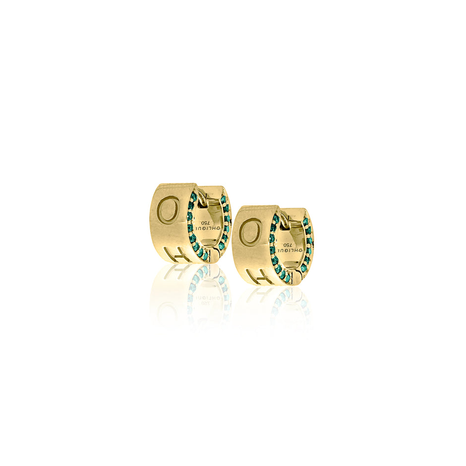OH! Namesake Emerald Huggies in 18ct Yellow Gold