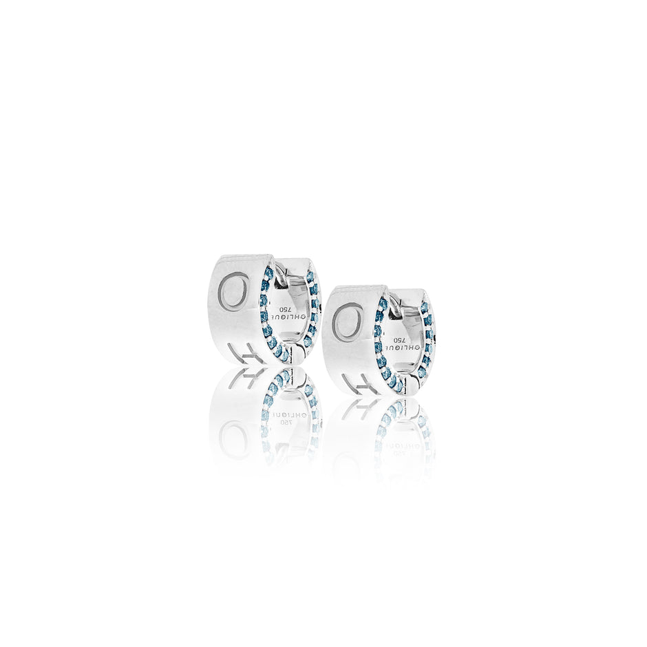 OH! Namesake Aquamarine Huggies in 18ct White Gold