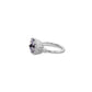 One of a Kind Forget Me Knot Ring with Grey Spinel in 18ct White Gold