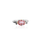 One of a Kind Forget Me Knot Padparadscha Sapphire ring with Diamonds in 18ct Yellow Gold and Platinum