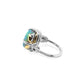 One of a Kind Galactic Forget Me Knot in Australian Black Opal Ring with diamonds