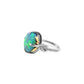 One of a Kind Galactic Forget Me Knot in Australian Black Opal Ring with diamonds