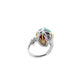 One of a Kind Galactic Forget Me Knot in Australian Black Opal Ring with diamonds